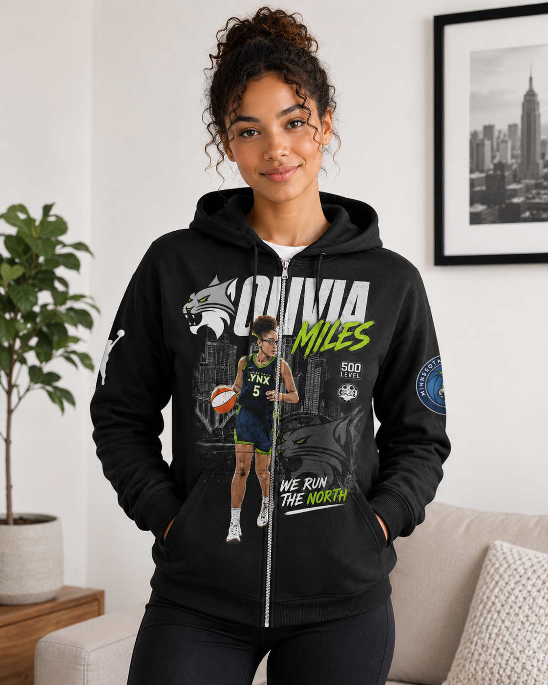 Olivia Miles Basketball Fan Shirt — Hoodie — Sweatshirt & Zip Hoodie | Minnesota Lynx Inspired WNBA - Custom Fan Apparel Image 8