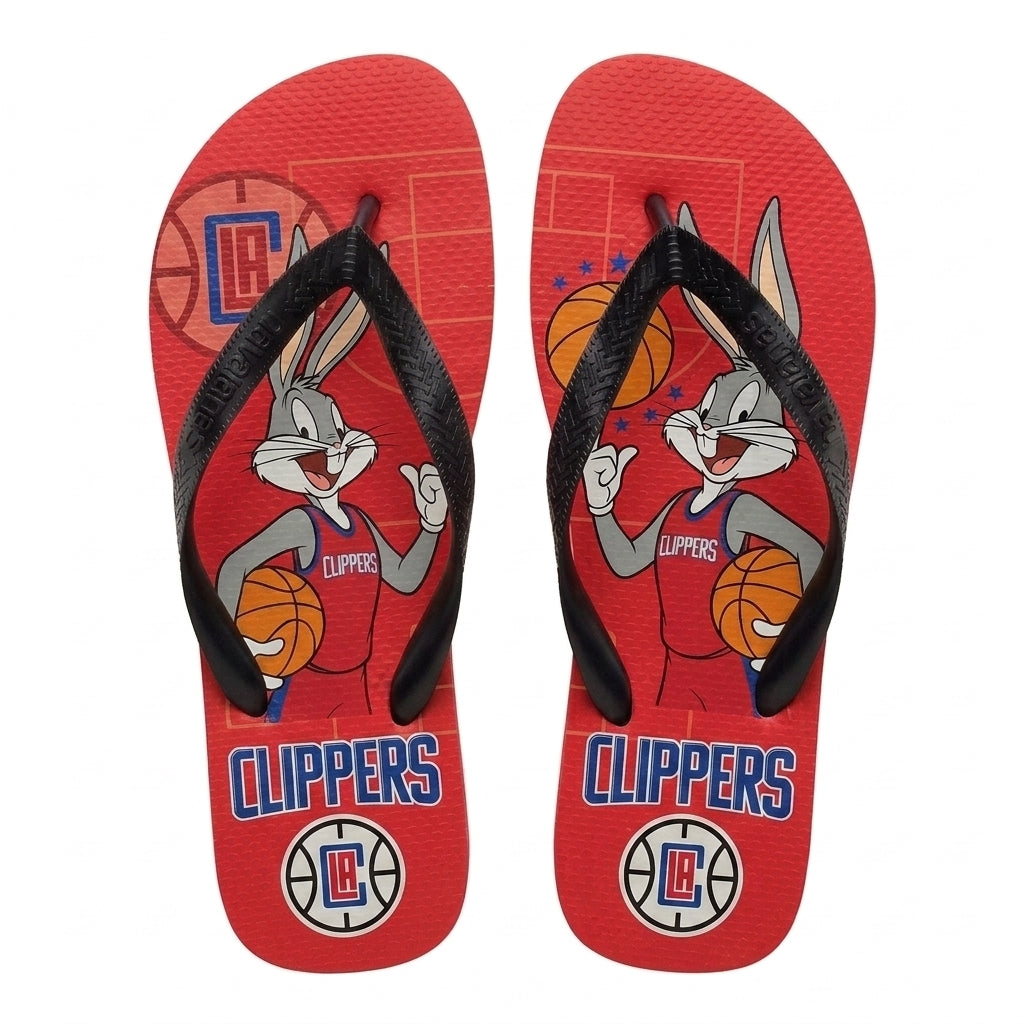 Cartoon Beagle Basketball Flip Flops — Sport Fan Sandals | 30 Teams Available