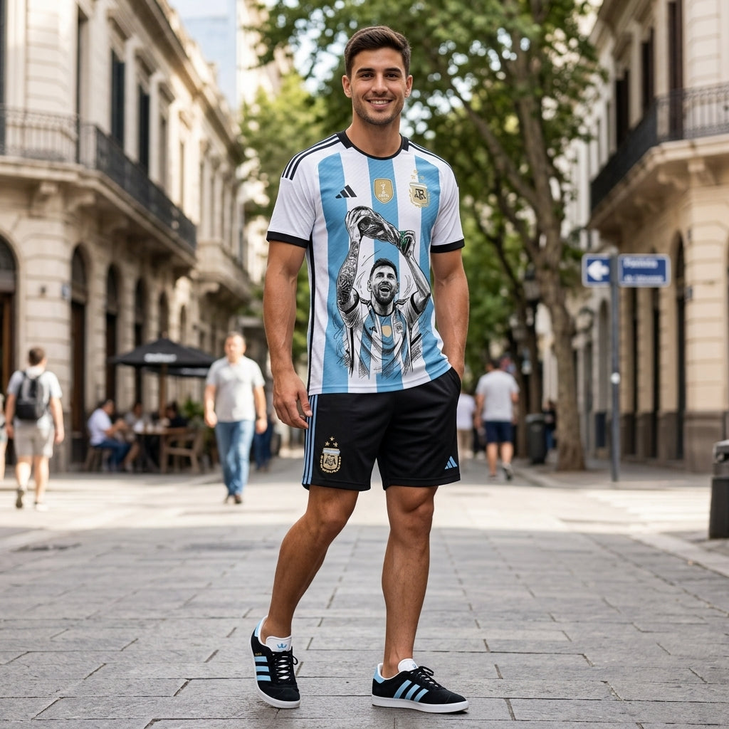 Special Edition Football Legend T-Shirt + Shorts Set — Pink Soccer Fan Outfit - Custom Fan Apparel Image 12
