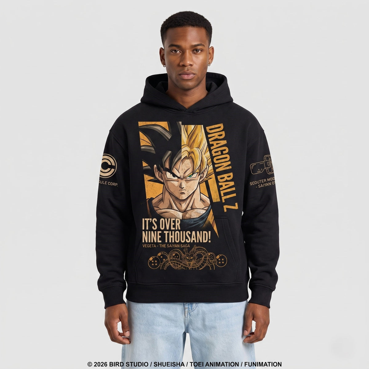 Anime Dragon Ballz Battle Warrior Graphic Shirt, Black Manga Inspired T-Shirt, Sweatshirt & Hoodie, Japanese Streetwear Fan Gift