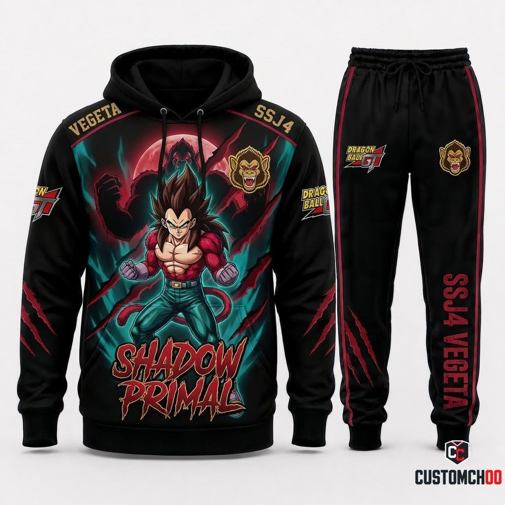 Vegeta Saiyan Prince Anime Tracksuit Set - Hoodie & Jogger Pants - 07. SSJ4 Shadow Oozaru