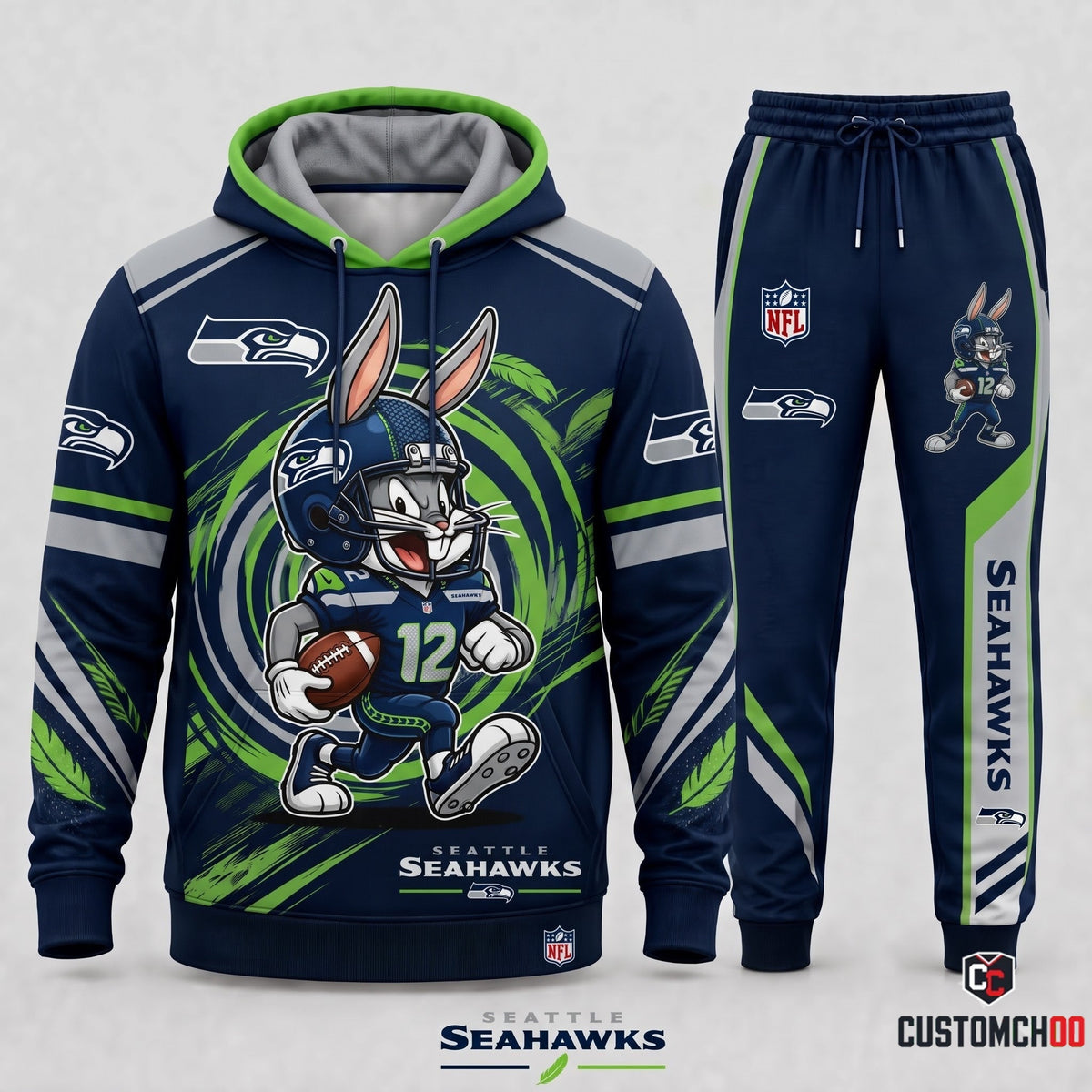 Bug Bunny NFL Fan Set — Hoodie & Sweatpants | All 32 Football Teams Available