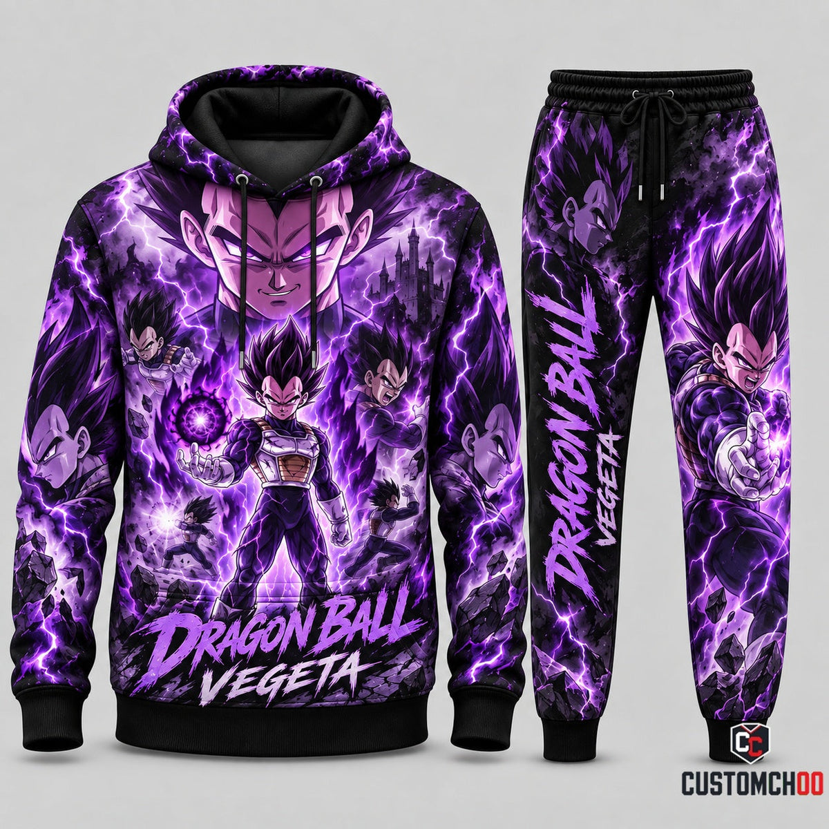 Vegeta Transformation Fan Set — Dragon Ball Hoodie & Sweatpants
