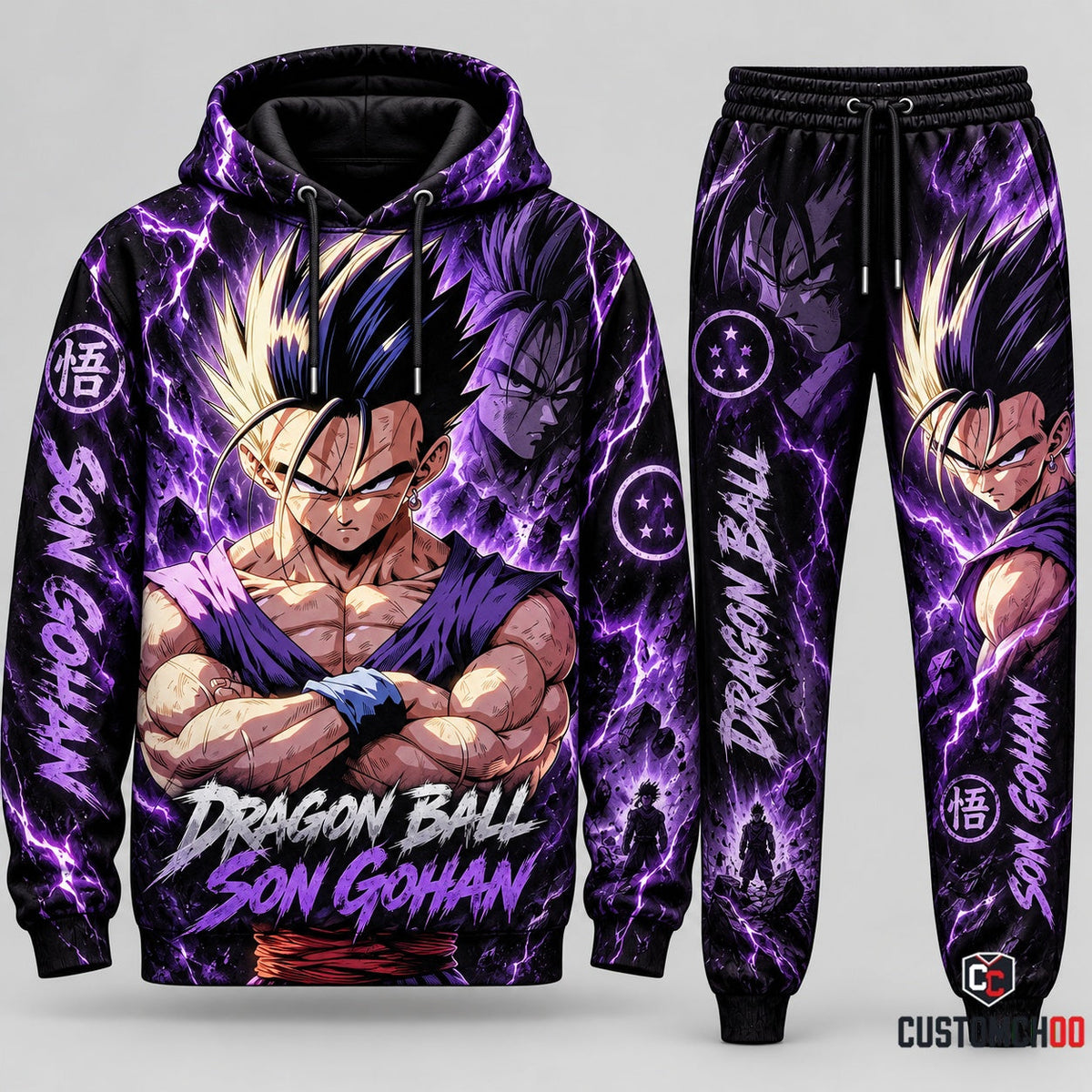 Son Gohan Transformation Fan Set — Dragon Ball Hoodie & Sweatpants