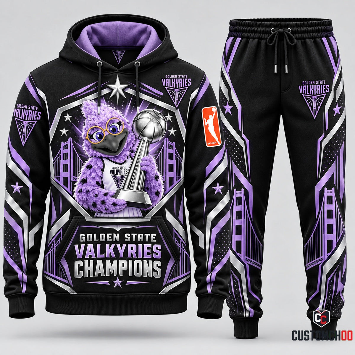 Golden State Valkyries 2026 WNBA basketball hoodie and sweatpants tracksuit – Style 07 - Valkyries Champions Design 7