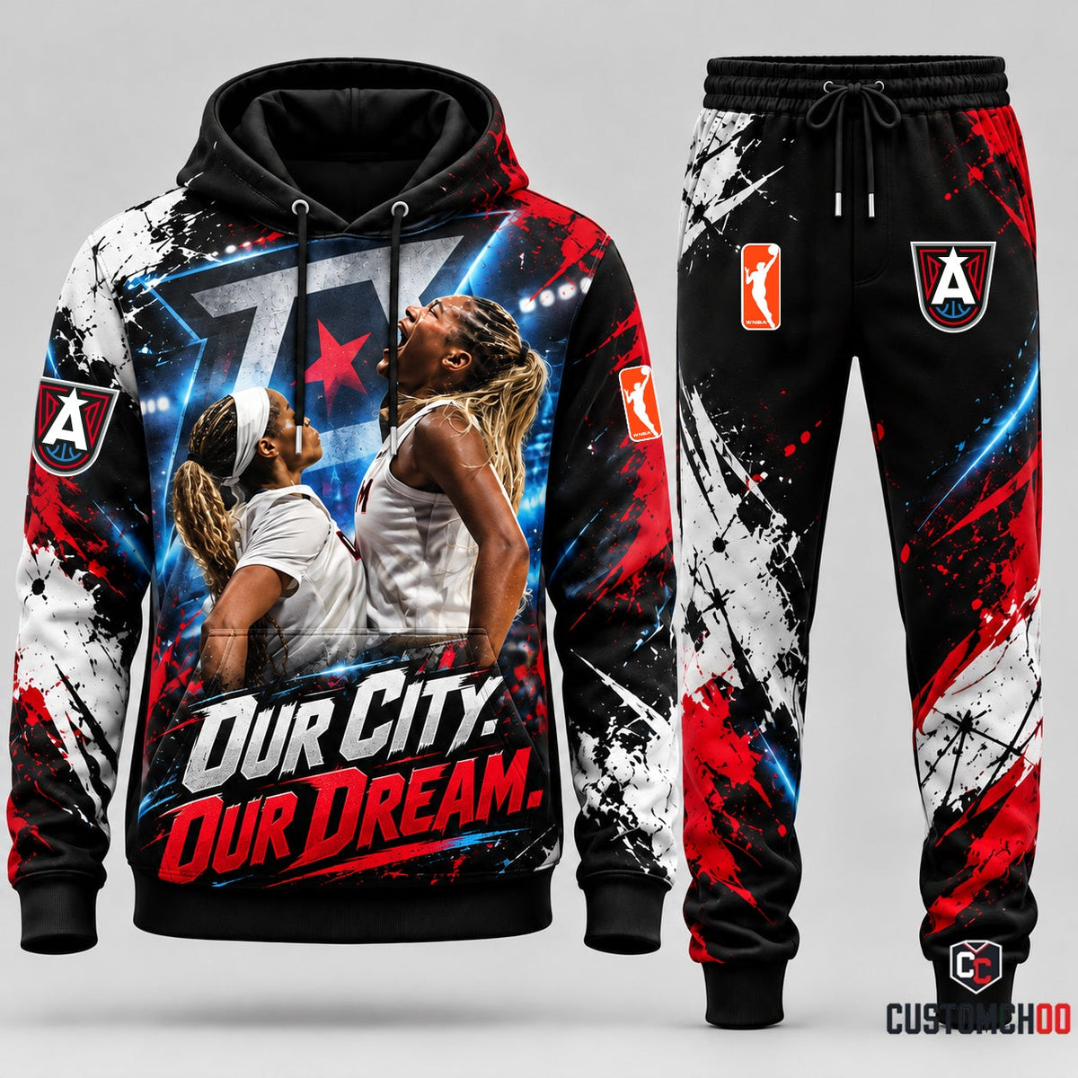 Atlanta Dream 2026 WNBA basketball hoodie and sweatpants tracksuit – Style 09 - Atlanta Dream Design 9