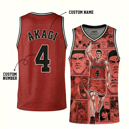Custom Red Authentic Basketball Jersey — Japanese Anime Inspired Sports Jersey — Cosplay Fan Shirt - Custom Fan Apparel Image 10
