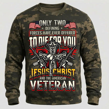 American Veteran Faith Shirt — Jesus Christ Veteran Graphic T-Shirt — Sweatshirt — Hoodie & Zip Hood - Custom Fan Apparel Image 3