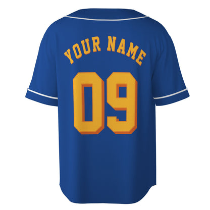 Custom Royal Blue Authentic Baseball Jersey — Cartoon Basketball Duck Button Up Jersey — Retro Sport - Custom Fan Apparel Image 3