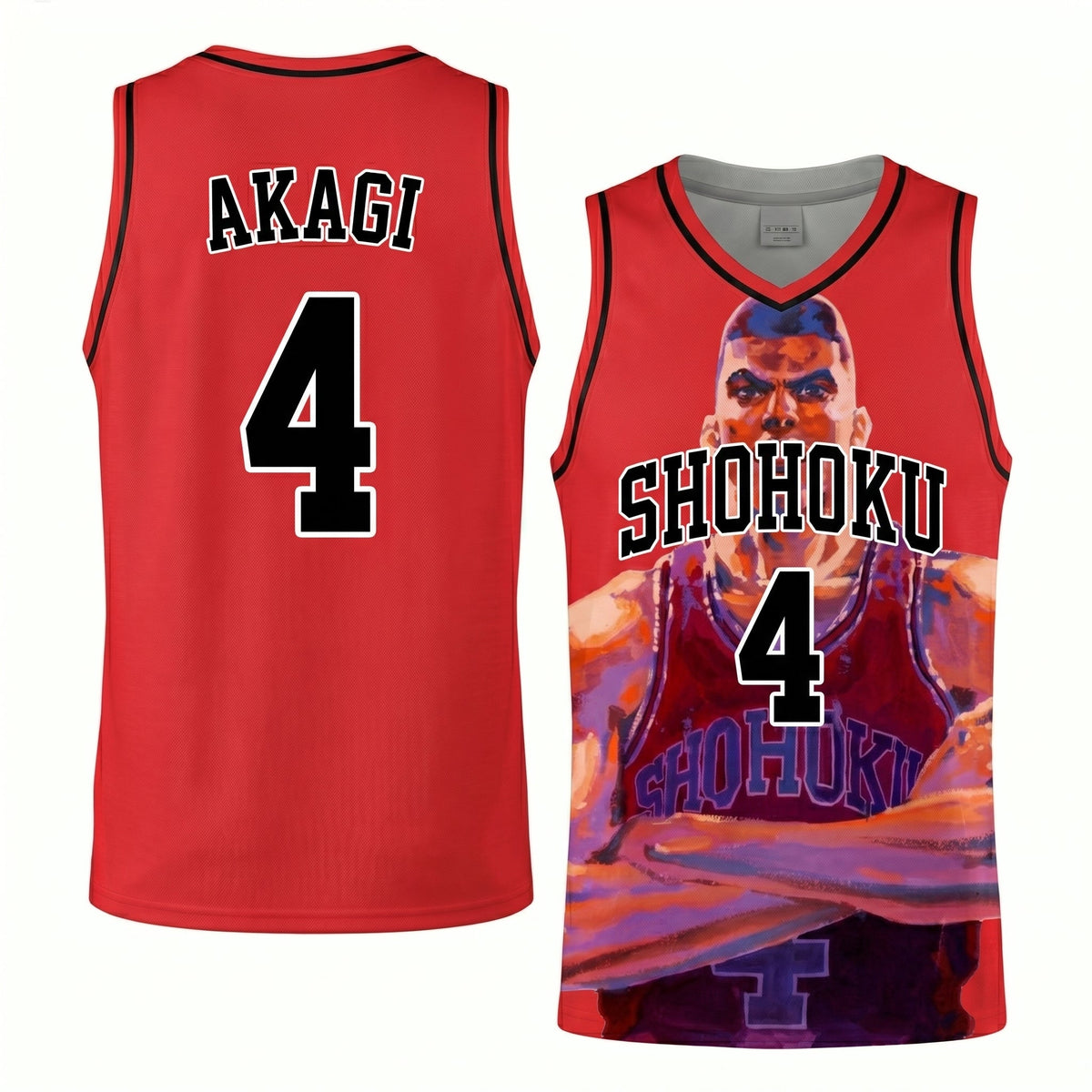 Custom Red Black Authentic Basketball Jersey — Anime Basketball Inspired Sleeveless Jersey — Manga F - Custom Fan Apparel Image 6