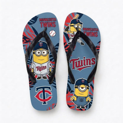 Cartoon Yellow Character Baseball Flip Flops — Sport Fan Sandals | 30 Teams Available - Custom Fan Apparel Image 13