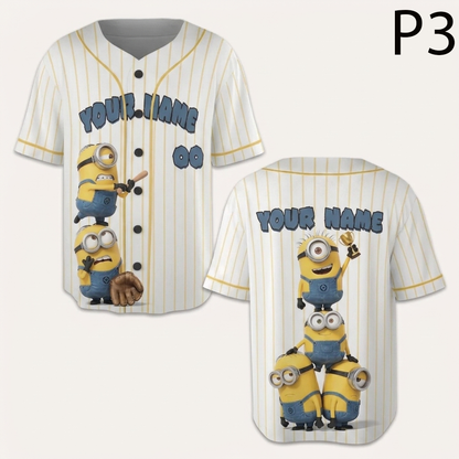 Personalized Baseball Jersey — Custom Name Number Cartoon Character Jersey — Funny Baseball Fan Gift - Custom Fan Apparel Image 5