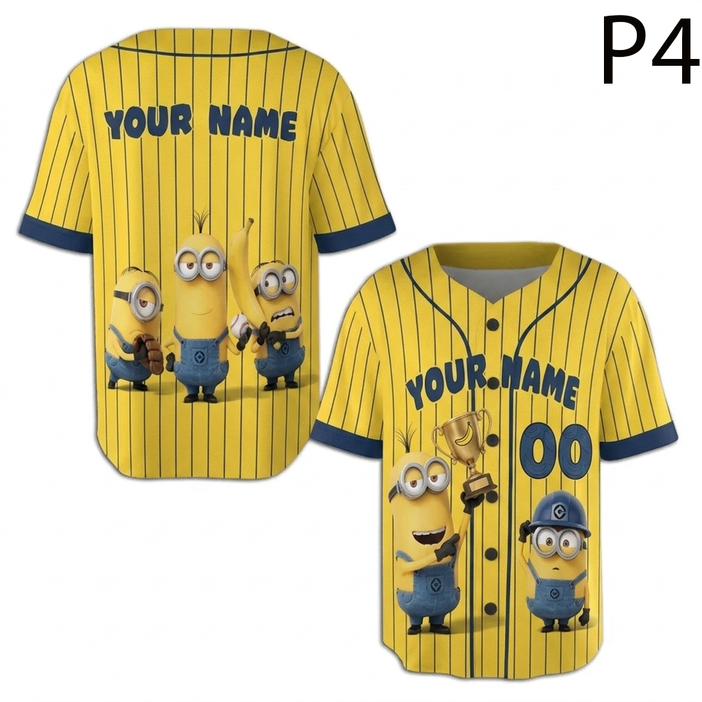 Personalized Baseball Jersey — Custom Name Number Cartoon Character Jersey — Funny Baseball Fan Gift - Custom Fan Apparel Image 7