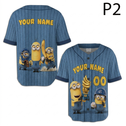Personalized Baseball Jersey — Custom Name Number Cartoon Character Jersey — Funny Baseball Fan Gift - Custom Fan Apparel Image 3