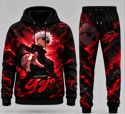 Gojo Satoru Transformation Fan Set — Ninjutsu Kaisen Hoodie & Sweatpants