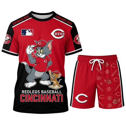 All USA Baseball Teams Inspired Fan Set — Graphic T-Shirt And Shorts Combo Outfit