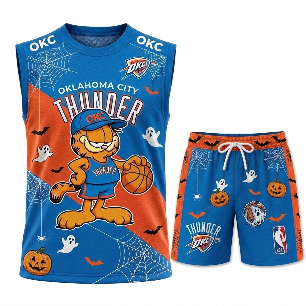 Halloween Basketball Jersey And Shorts Set — Cartoon Cat Sport Fan Outfit | 30 Teams Available - Custom Fan Apparel Image 17