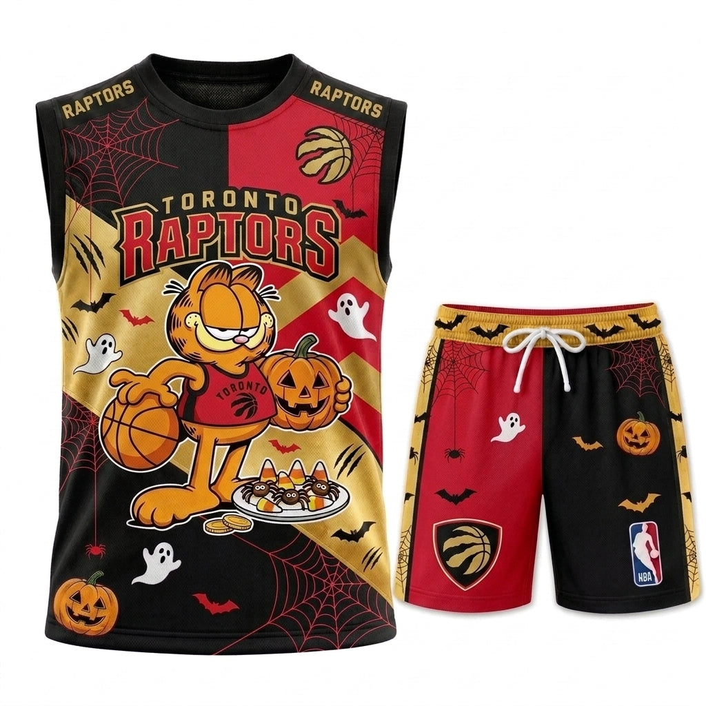 Halloween Basketball Jersey And Shorts Set — Cartoon Cat Sport Fan Outfit | 30 Teams Available - Custom Fan Apparel Image 9