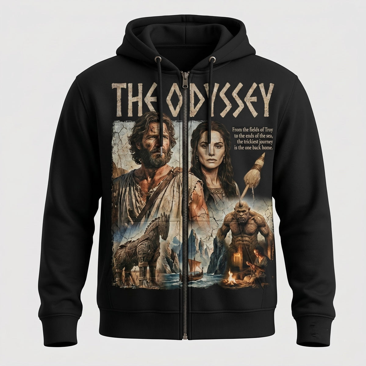Greek Mythology Graphic Shirt — The Odyssey Inspired T-Shirt — Sweatshirt — Hoodie & Zip Hoodie — An - Custom Fan Apparel Image 7