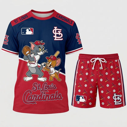 All USA Baseball Teams Inspired Fan Set — Graphic T-Shirt And Shorts Combo Outfit