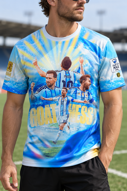 Argentina GOAT Soccer Graphic Hoodie, Football Legend Sweatshirt, Blue Champion T-Shirt, Zip Hoodie & Polo Fan Shirt