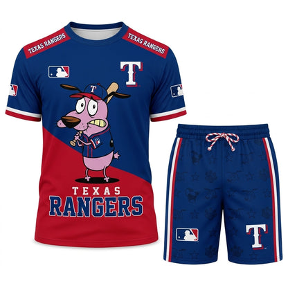 Sport Fan Set T-Shirt + Shorts — Cartoon Dog Baseball Inspired Outfit | All 30 Teams Available