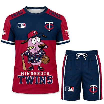 Sport Fan Set T-Shirt + Shorts — Cartoon Dog Baseball Inspired Outfit | All 30 Teams Available