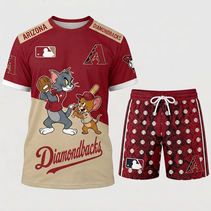 All USA Baseball Teams Inspired Fan Set — Graphic T-Shirt And Shorts Combo Outfit
