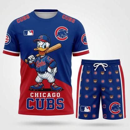 Cartoon Duck Baseball Fan T-Shirt And Shorts Set — Sport Outfit Combo | 30 Teams Available - Custom Fan Apparel Image 3