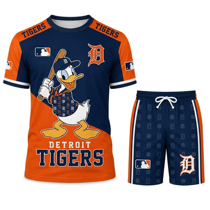 Cartoon Duck Baseball Fan T-Shirt And Shorts Set — Sport Outfit Combo | 30 Teams Available