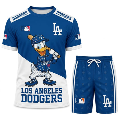 Cartoon Duck Baseball Fan T-Shirt And Shorts Set — Sport Outfit Combo | 30 Teams Available - Custom Fan Apparel Image 5