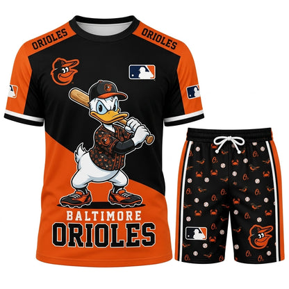 Cartoon Duck Baseball Fan T-Shirt And Shorts Set — Sport Outfit Combo | 30 Teams Available - Custom Fan Apparel Image 7
