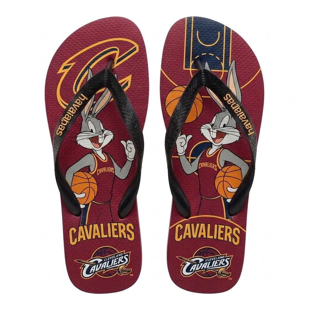 Cartoon Beagle Basketball Flip Flops — Sport Fan Sandals | 30 Teams Available - Custom Fan Apparel Image 7