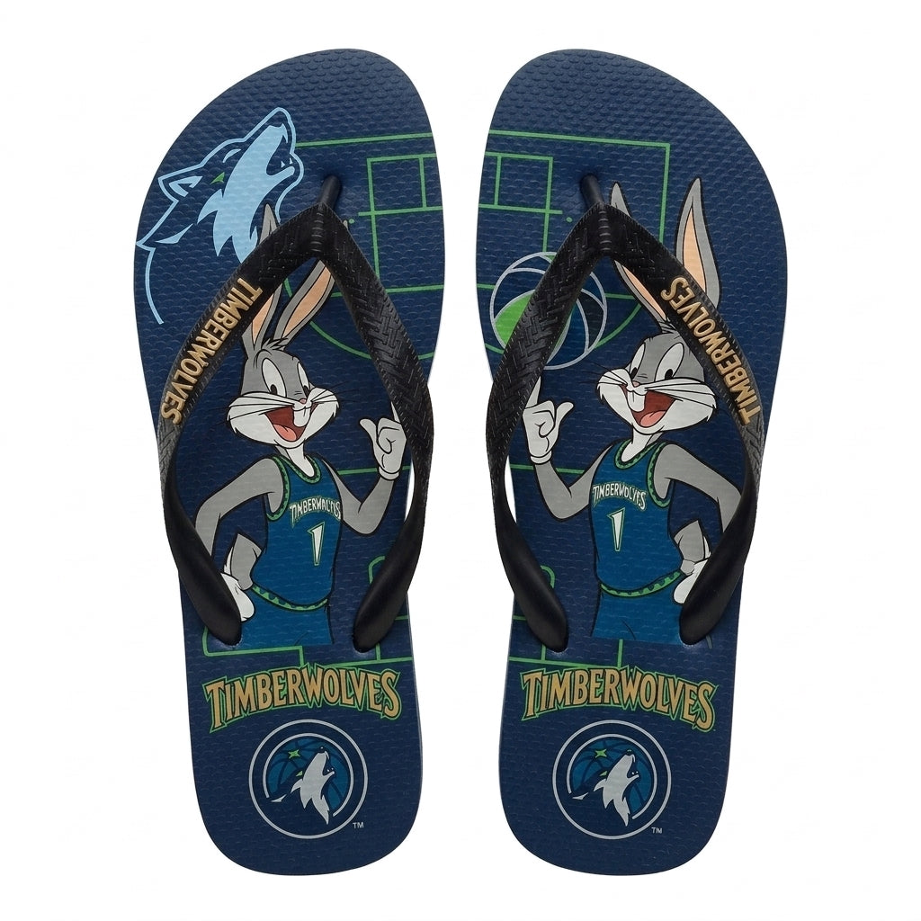 Cartoon Beagle Basketball Flip Flops — Sport Fan Sandals | 30 Teams Available - Custom Fan Apparel Image 17