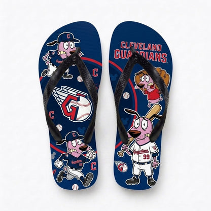 Cartoon Pink Dog Baseball Flip Flops — Sport Fan Sandals | 30 Teams Available - Custom Fan Apparel Image 11