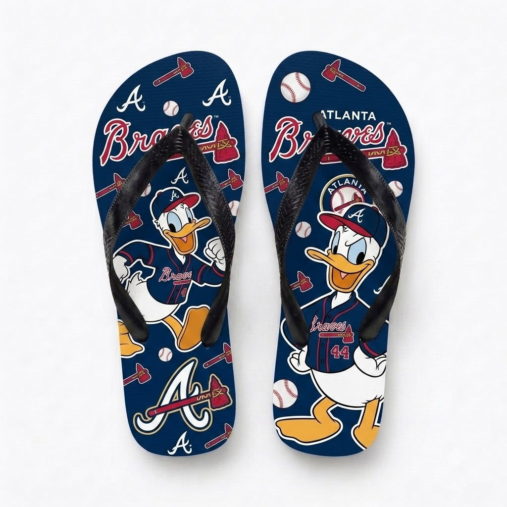 Cartoon Duck Baseball Flip Flops — Sport Fan Sandals | 30 Teams Available - Custom Fan Apparel Image 19
