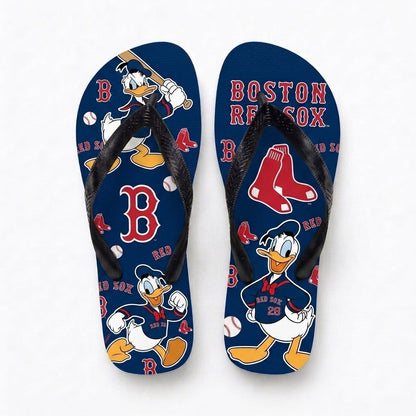 Cartoon Duck Baseball Flip Flops — Sport Fan Sandals | 30 Teams Available - Custom Fan Apparel Image 8