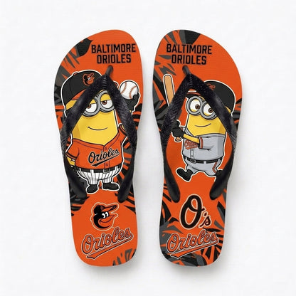 Cartoon Yellow Character Baseball Flip Flops — Sport Fan Sandals | 30 Teams Available - Custom Fan Apparel Image 6