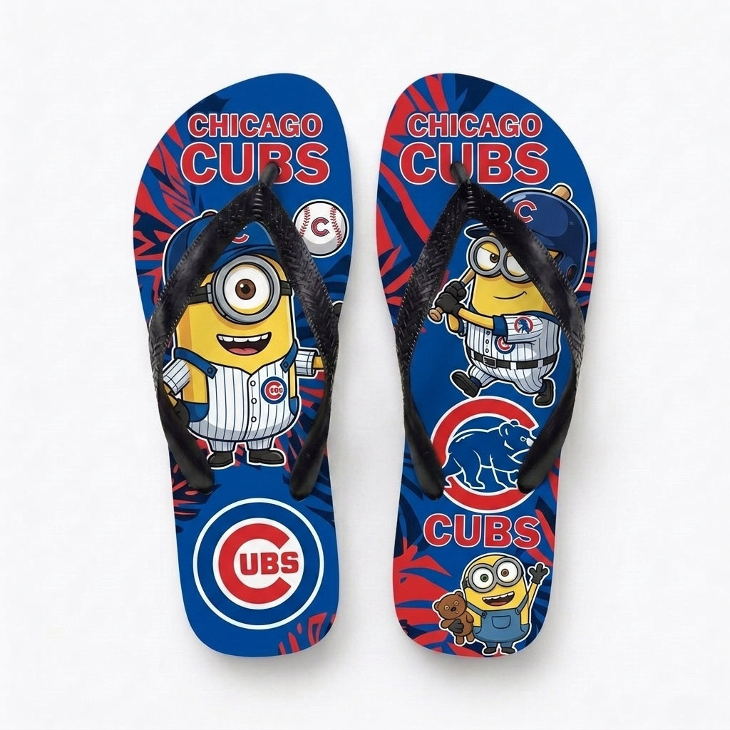 Cartoon Yellow Character Baseball Flip Flops — Sport Fan Sandals | 30 Teams Available
