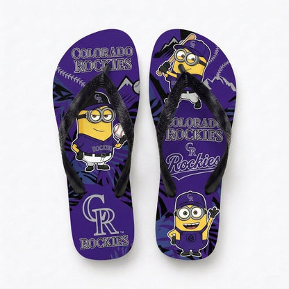 Cartoon Yellow Character Baseball Flip Flops — Sport Fan Sandals | 30 Teams Available
