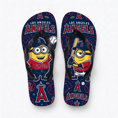 Cartoon Yellow Character Baseball Flip Flops — Sport Fan Sandals | 30 Teams Available - Custom Fan Apparel Image 15