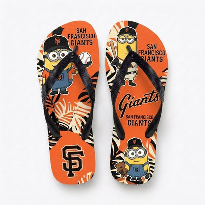 Cartoon Yellow Character Baseball Flip Flops — Sport Fan Sandals | 30 Teams Available