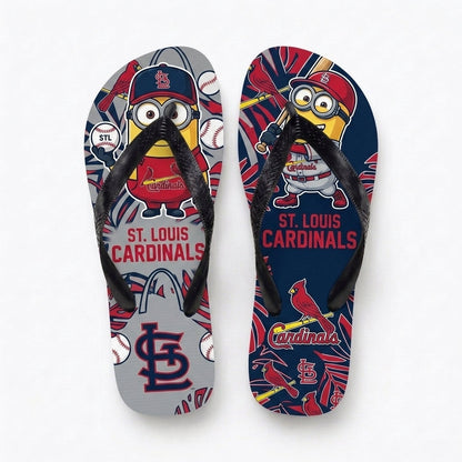 Cartoon Yellow Character Baseball Flip Flops — Sport Fan Sandals | 30 Teams Available