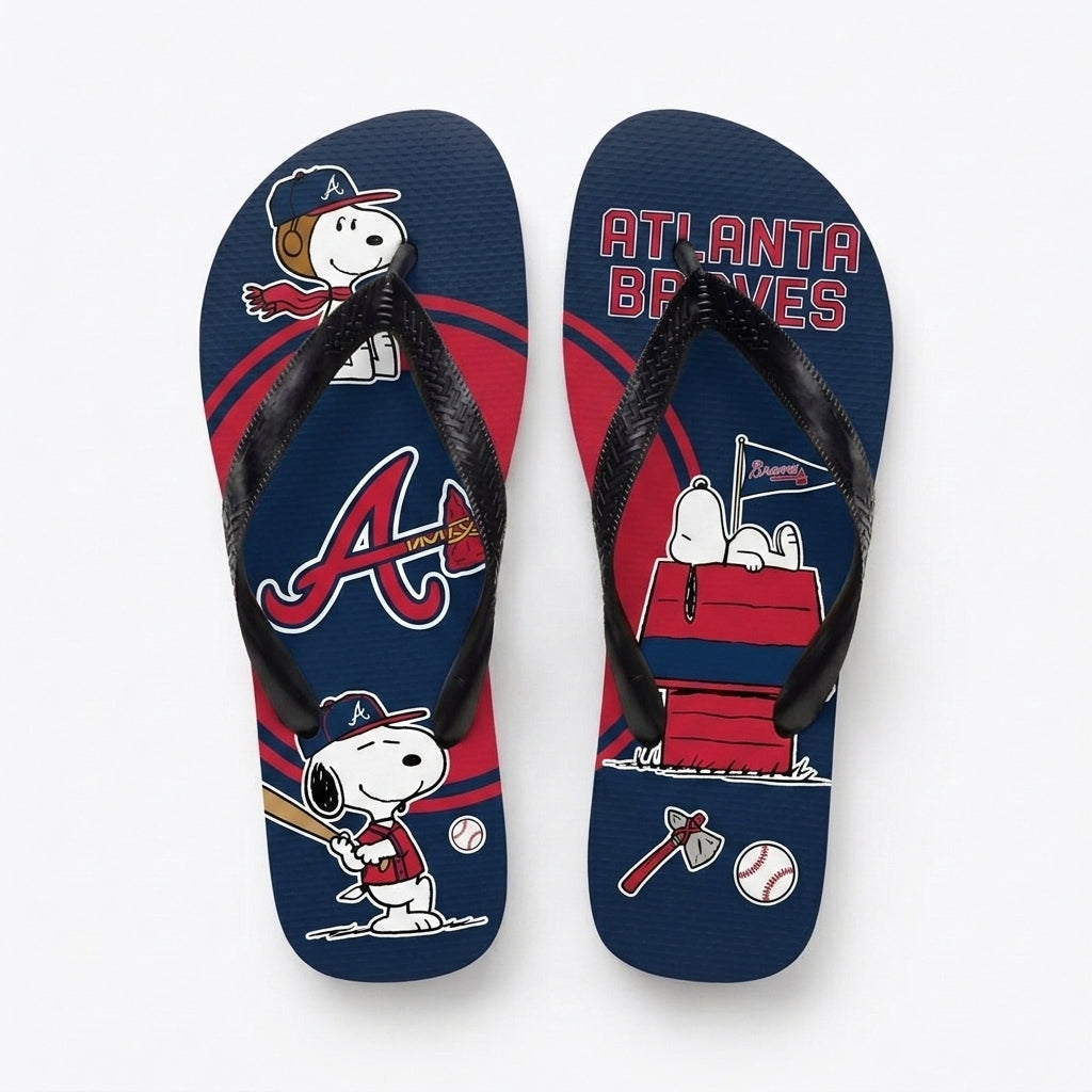 Cartoon Beagle Baseball Flip Flops — Sport Fan Sandals | 30 Teams Available - Custom Fan Apparel Image 18