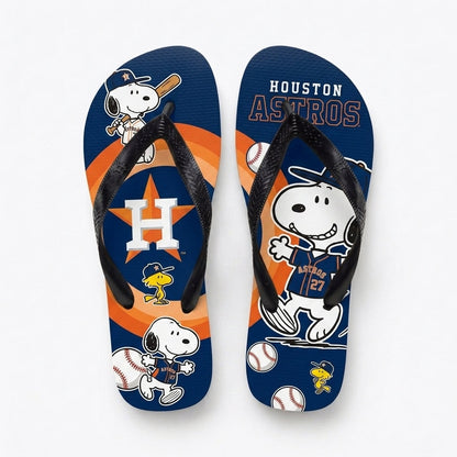 Cartoon Beagle Baseball Flip Flops — Sport Fan Sandals | 30 Teams Available - Custom Fan Apparel Image 14