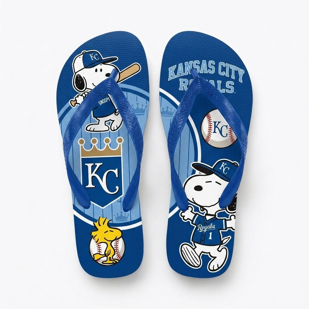 Cartoon Beagle Baseball Flip Flops — Sport Fan Sandals | 30 Teams Available - Custom Fan Apparel Image 12