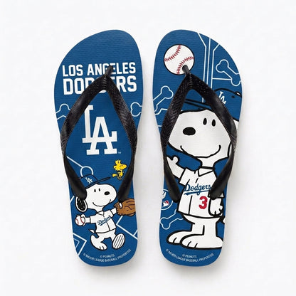 Cartoon Beagle Baseball Flip Flops — Sport Fan Sandals | 30 Teams Available - Custom Fan Apparel Image 5