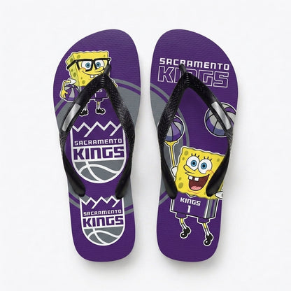 Funny Sponge Basketball Flip Flops — Sport Fan Beach Sandals | 30 Teams Available