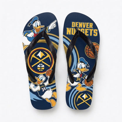 Cartoon Duck Basketball Flip Flops — Sport Fan Sandals | 30 Teams Available - Custom Fan Apparel Image 16