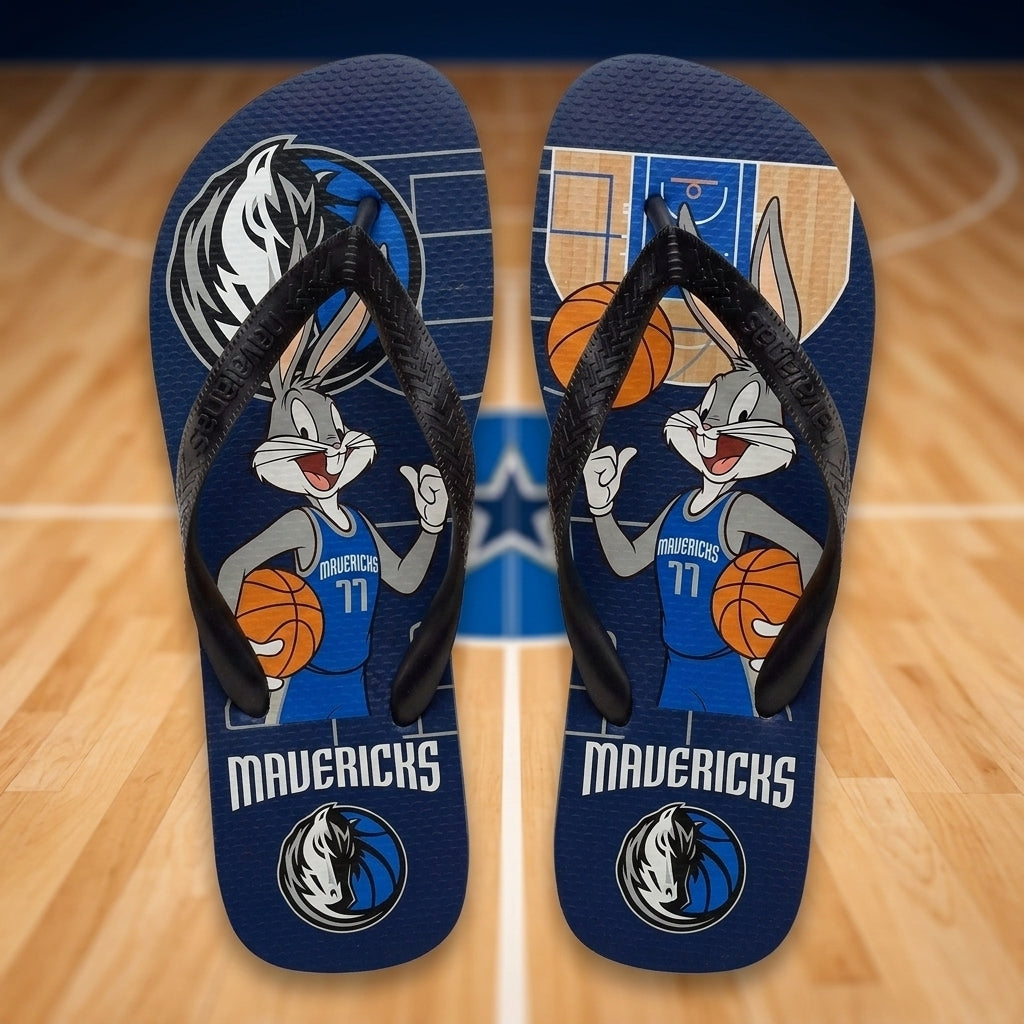 Cartoon Beagle Basketball Flip Flops — Sport Fan Sandals | 30 Teams Available